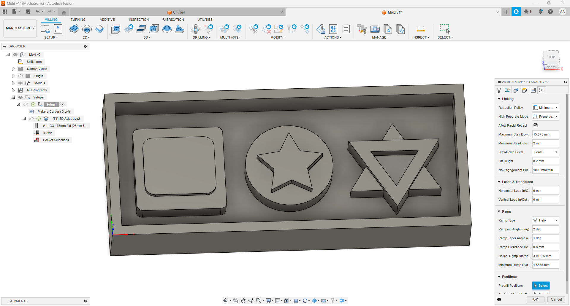Helix ramp and safety parameters in CAM software
