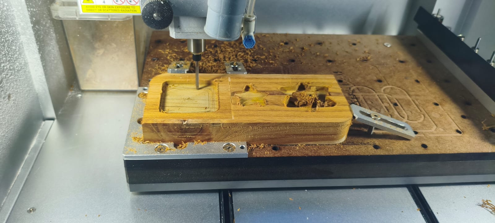 CNC machine during milling process