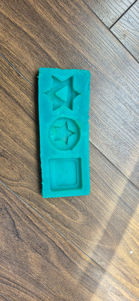 Silicone mold removed from the wooden form
