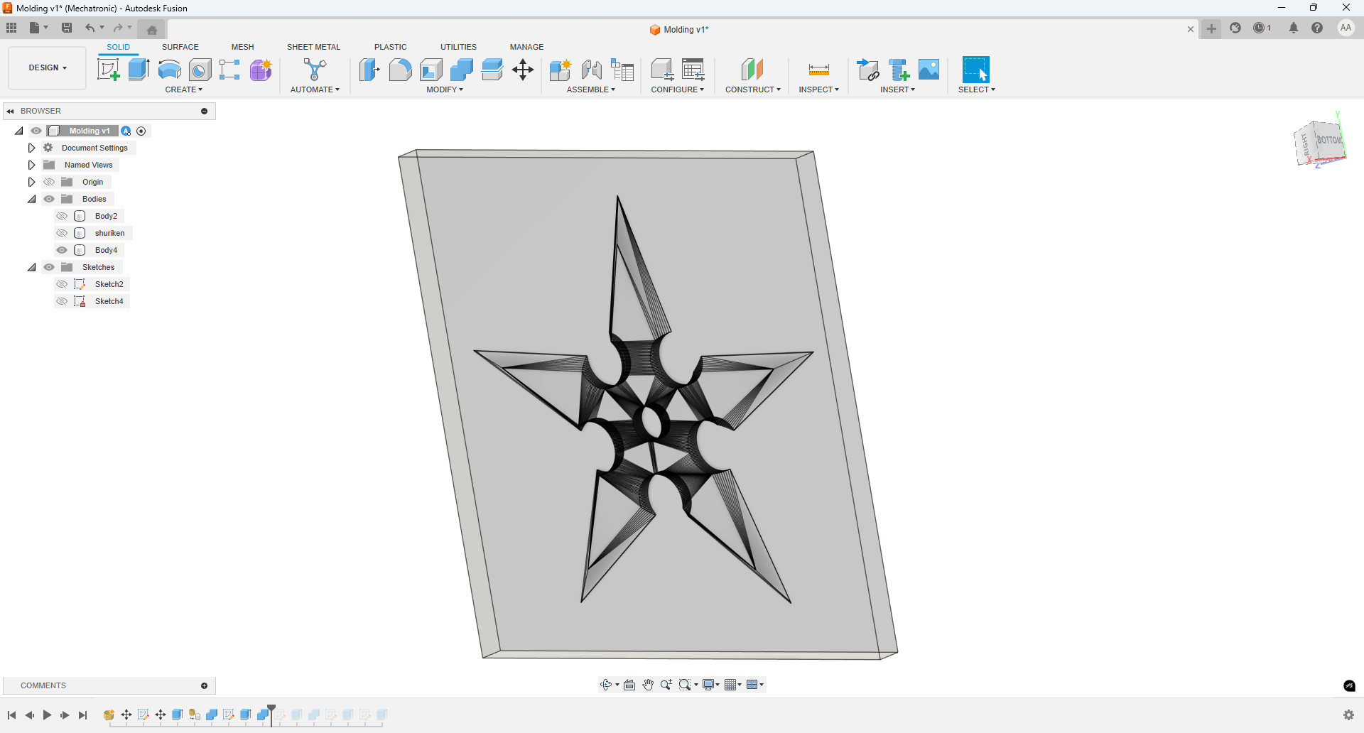 Second half of the mold in Fusion 360