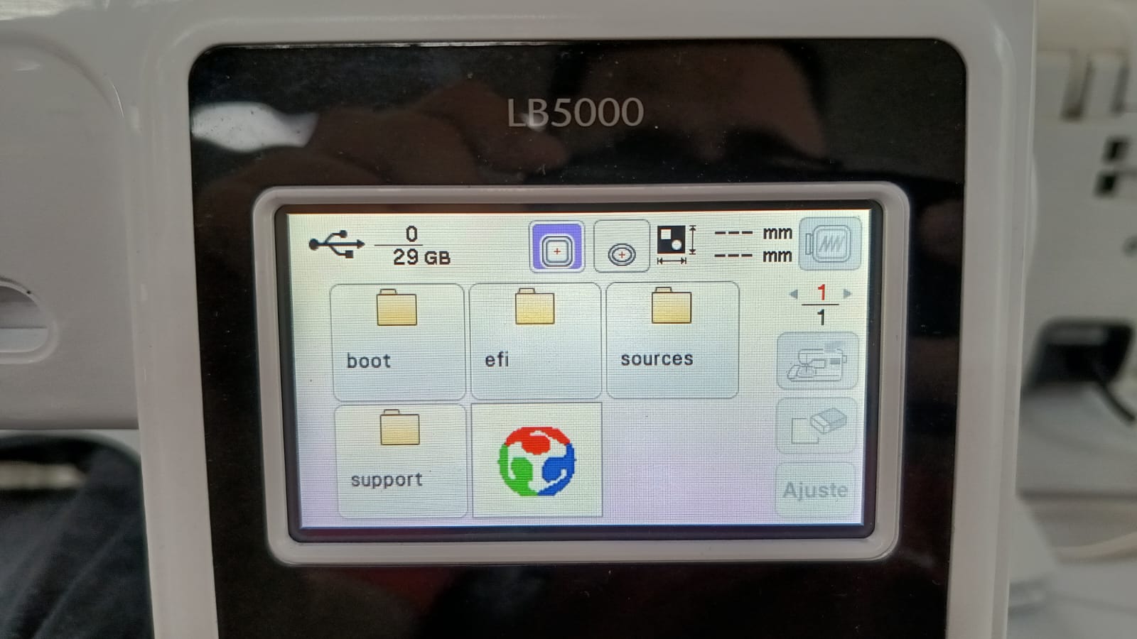 Brother LB5000 loading PES file and displaying color preview
