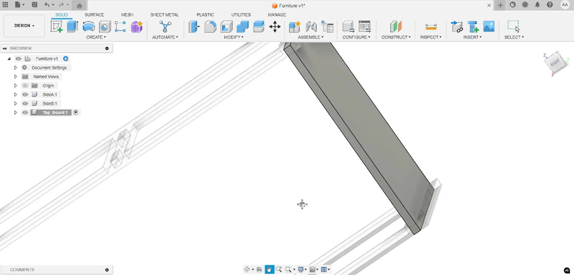 Fusion 360 sketch and extrusion of finger joint slot