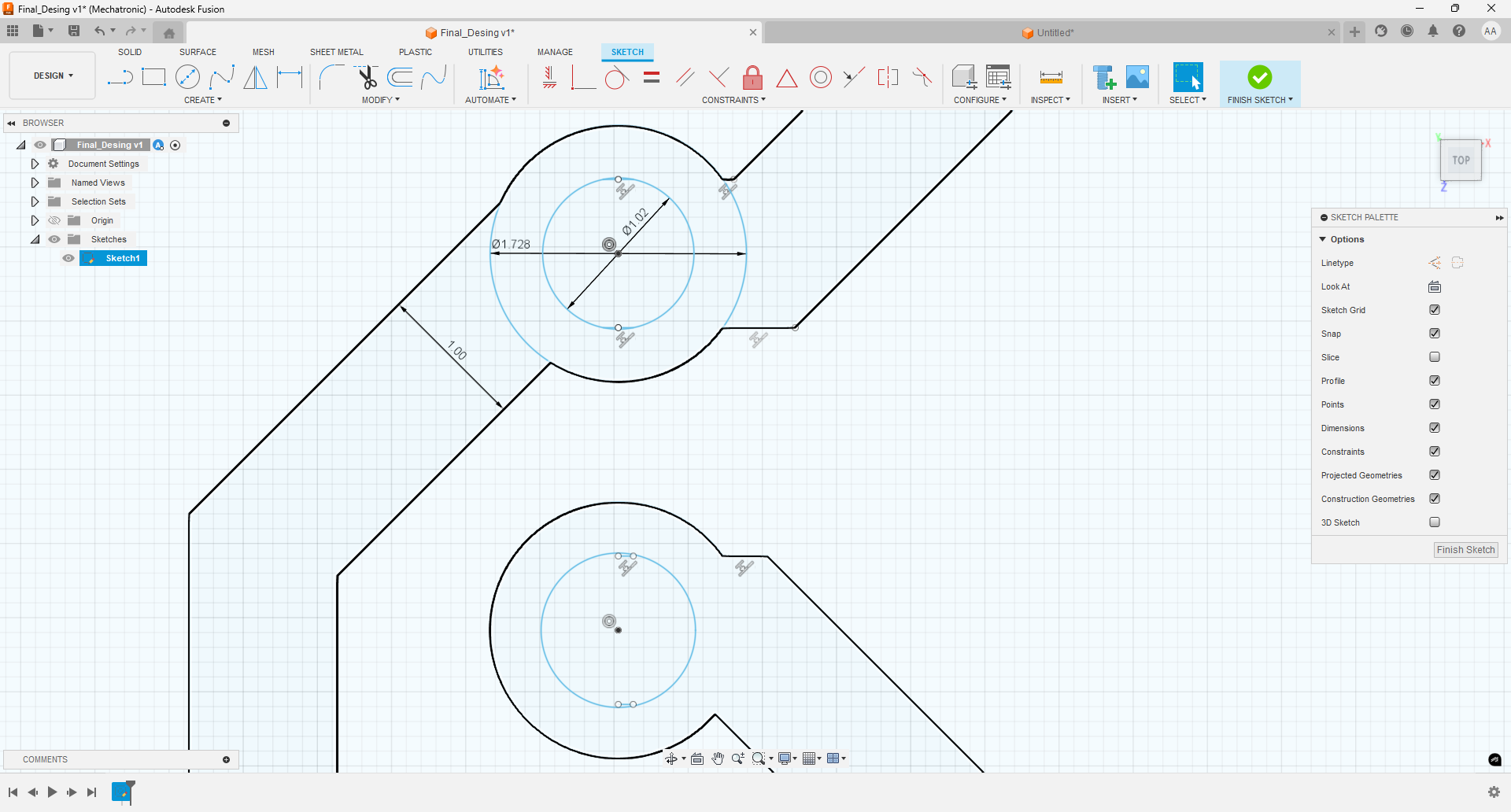 Trace and pad alignment with drill points