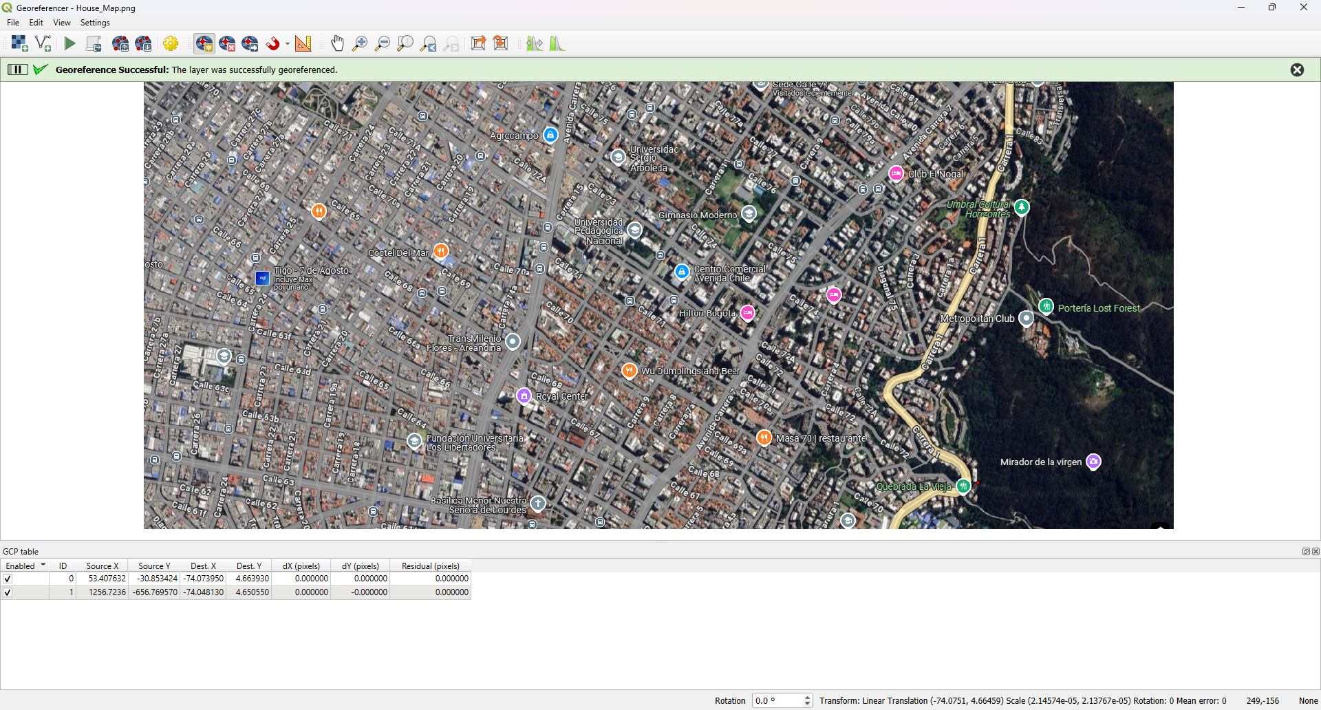 Georeferencing in QGIS