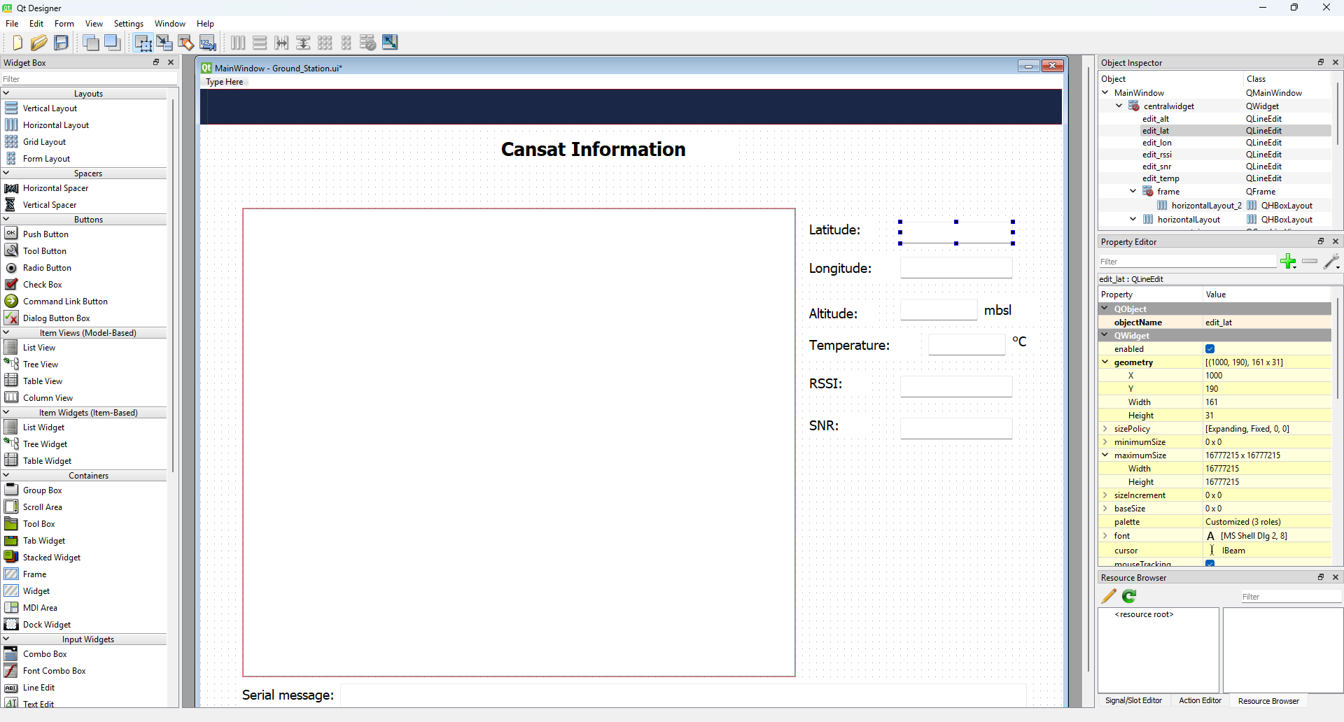 Qt Designer Interface