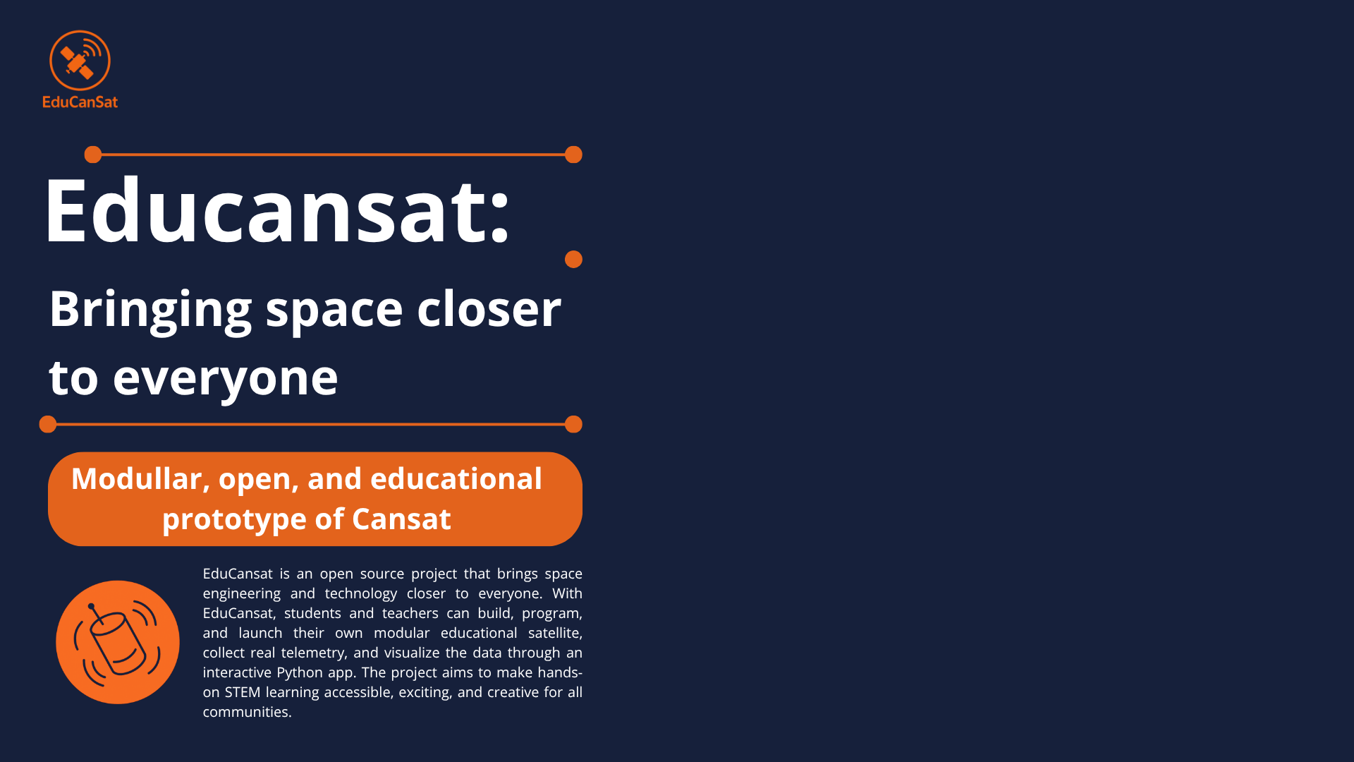 EduCansat project presentation slide