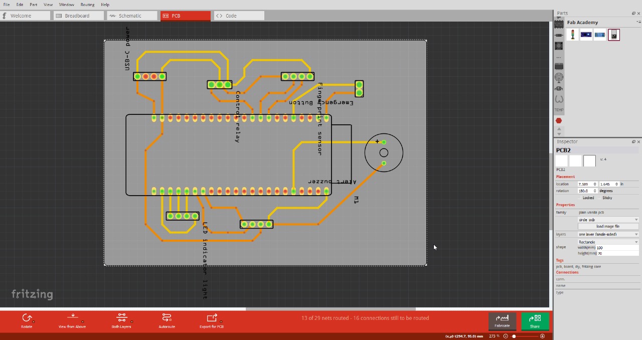 Fritzing PCB layout