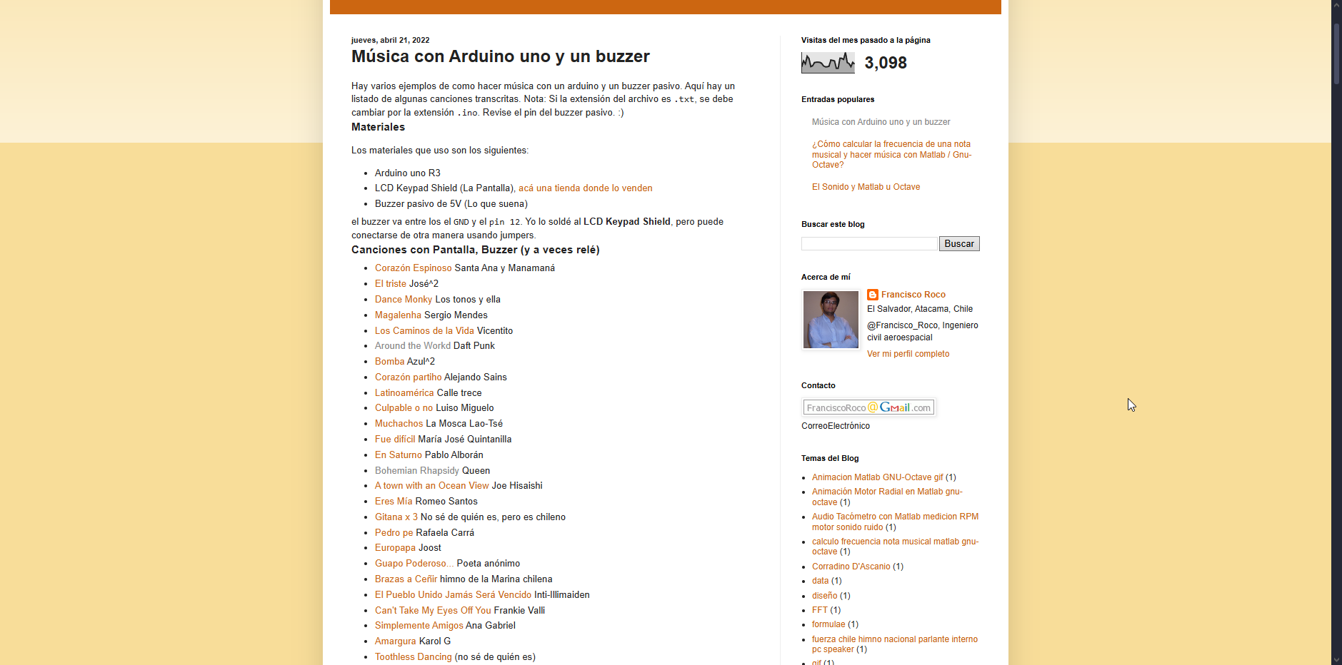 Music Code Page Reference