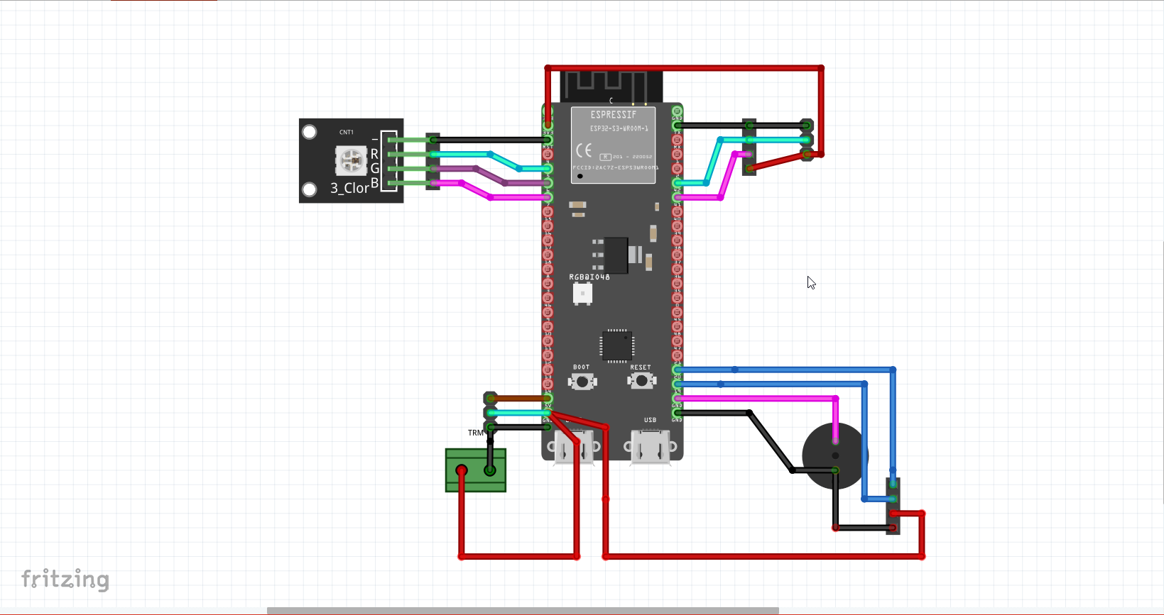 RGB LED schematic with ESP32-S3