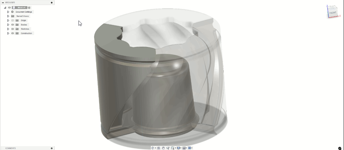 Fusion 360 split mold