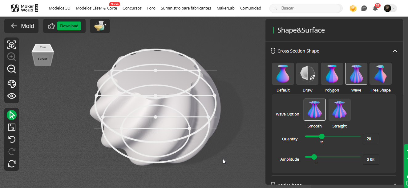 My model created in MakeMyVase