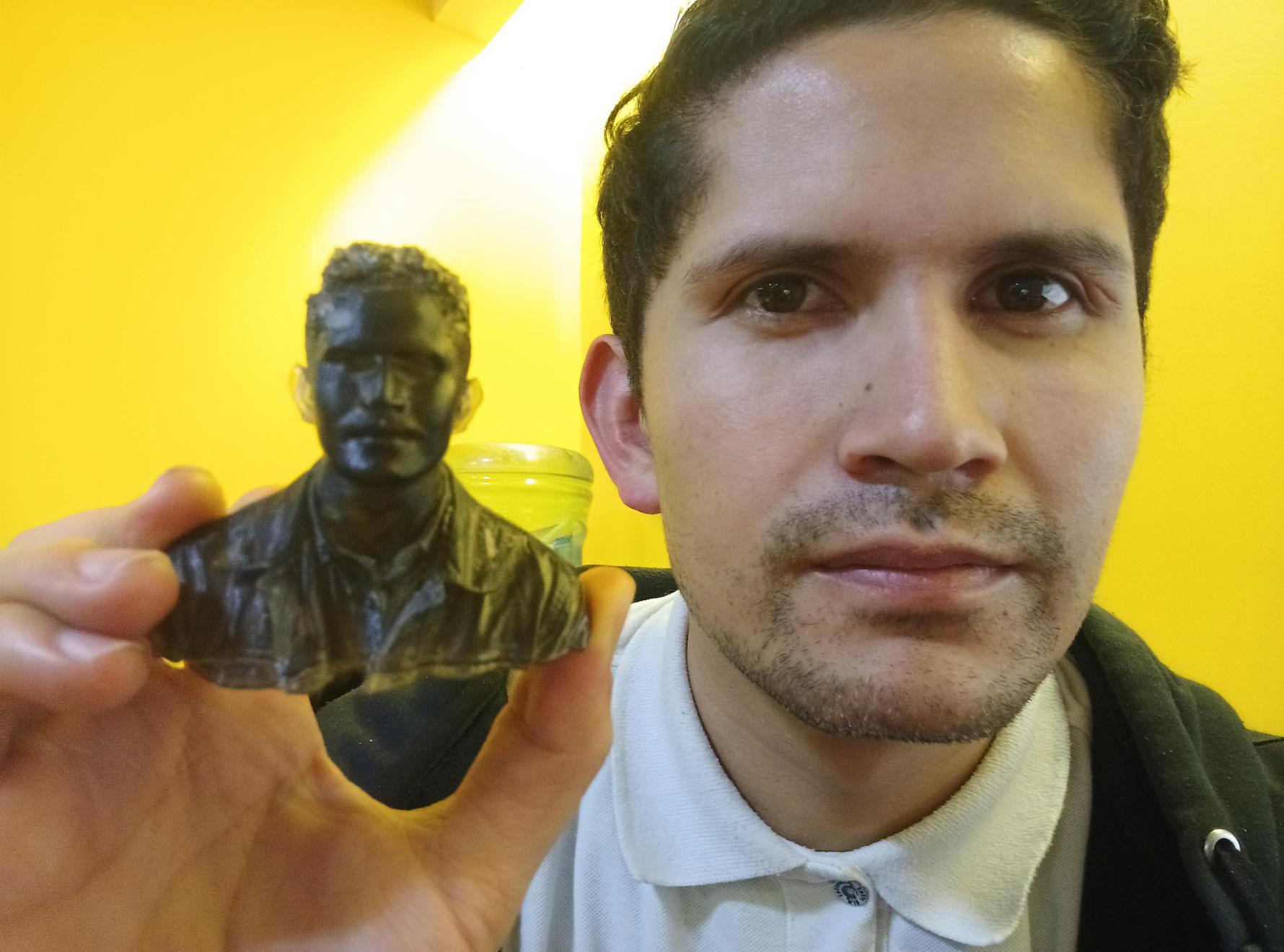 Me next to my 3D printed scan