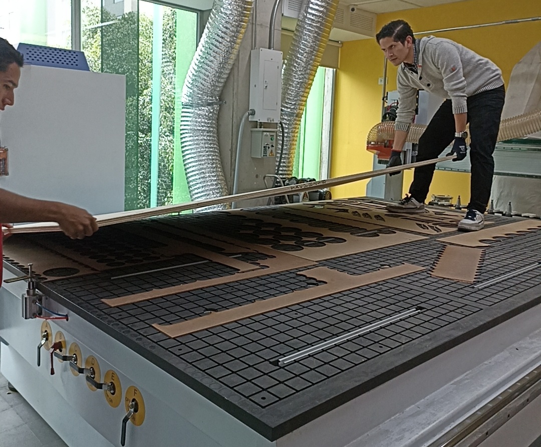 First view of material mounting