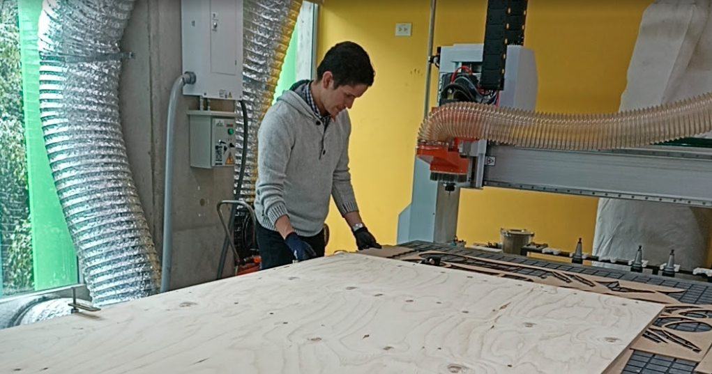 Second view of material mounting