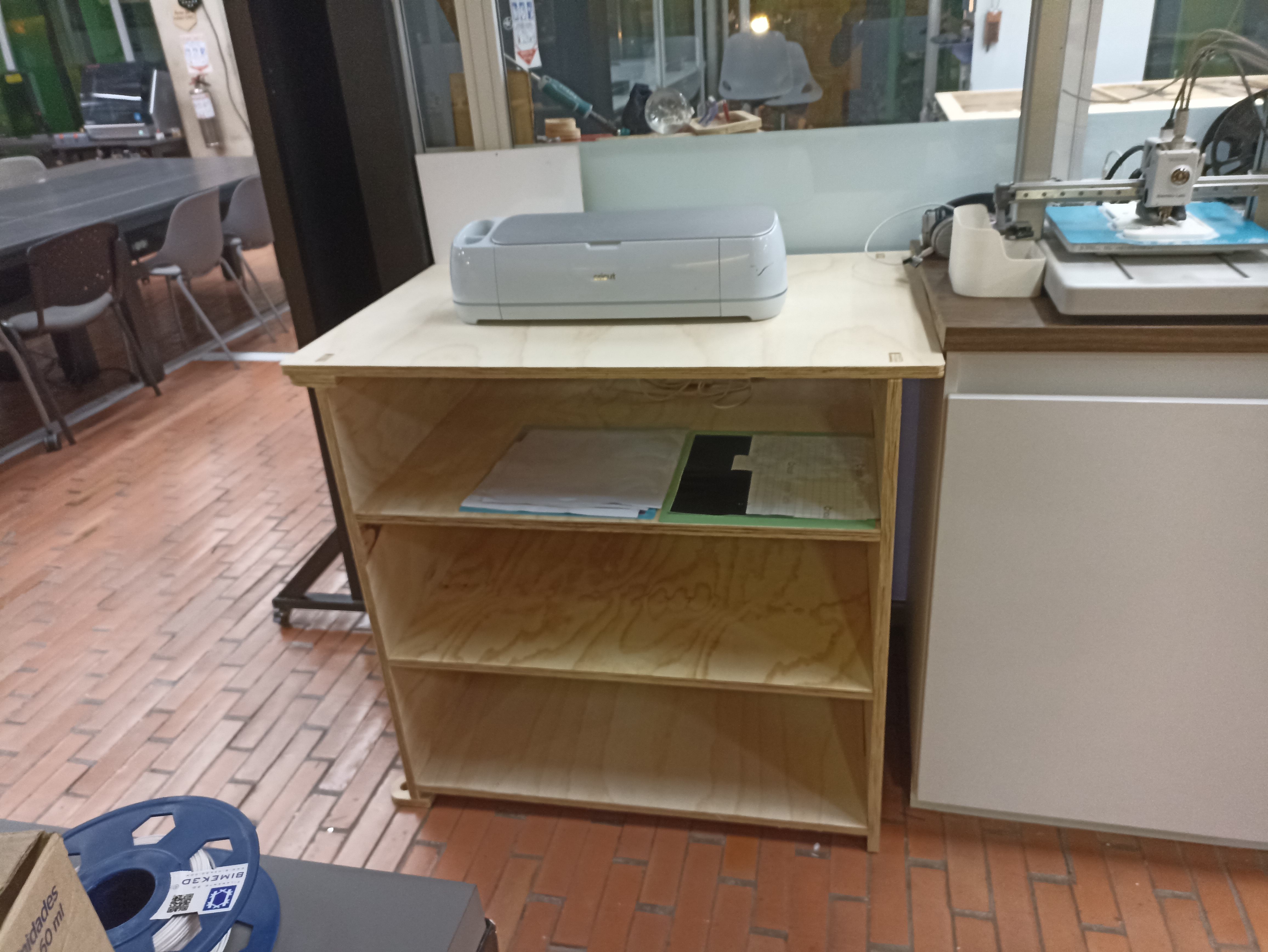Vinyl cutter in final installed position