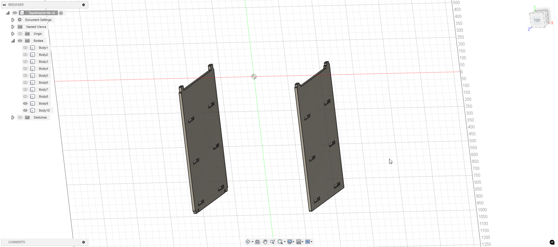 3D model and mirrored lateral