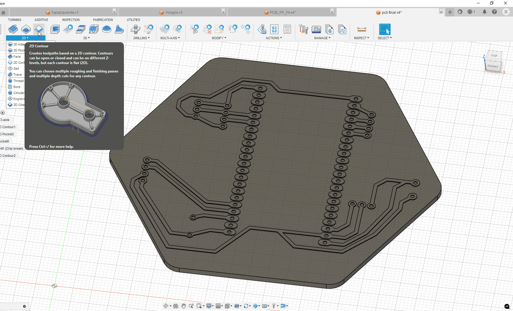 2D Contour Operation Selection