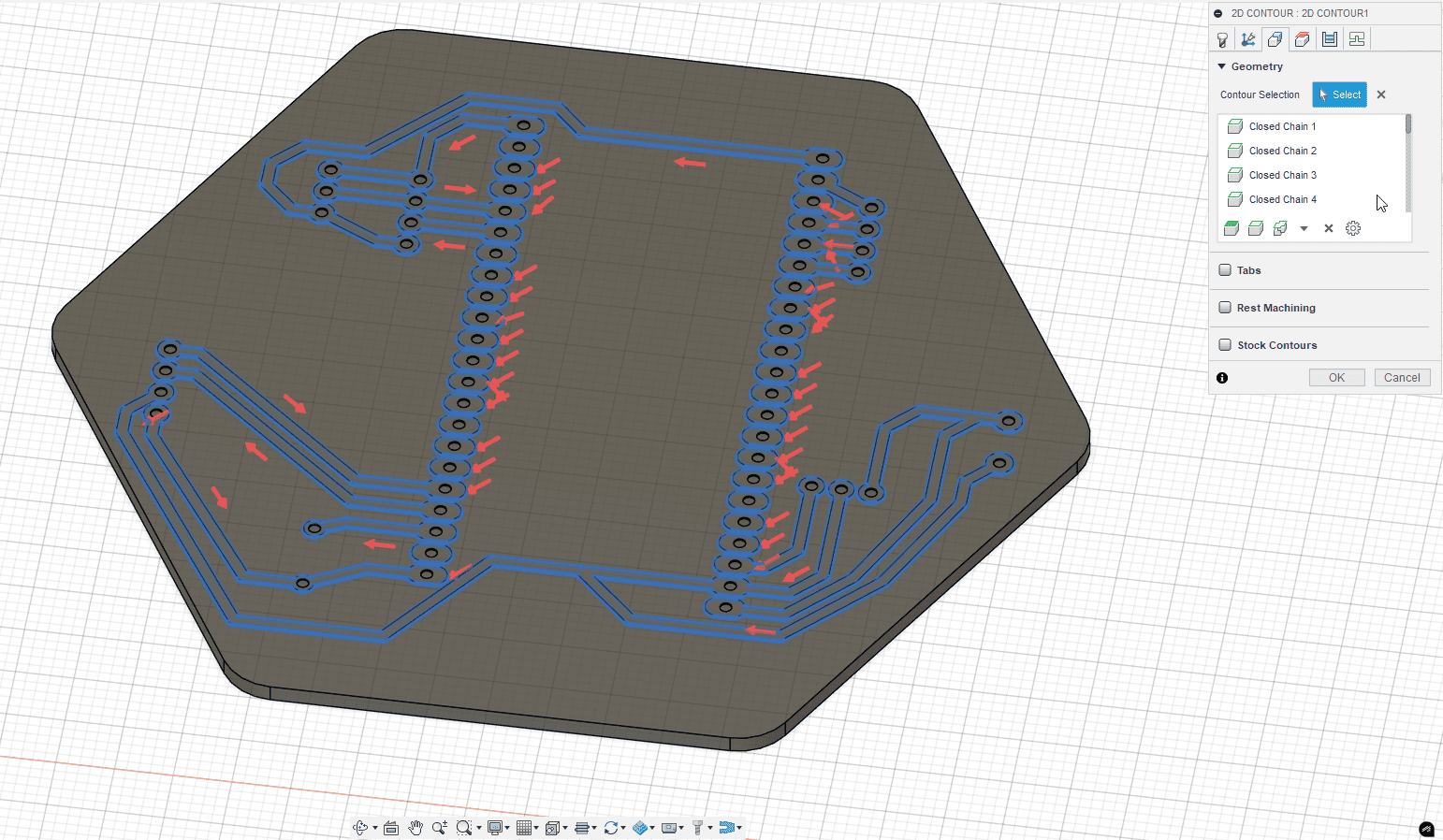 Selected Contours for Traces