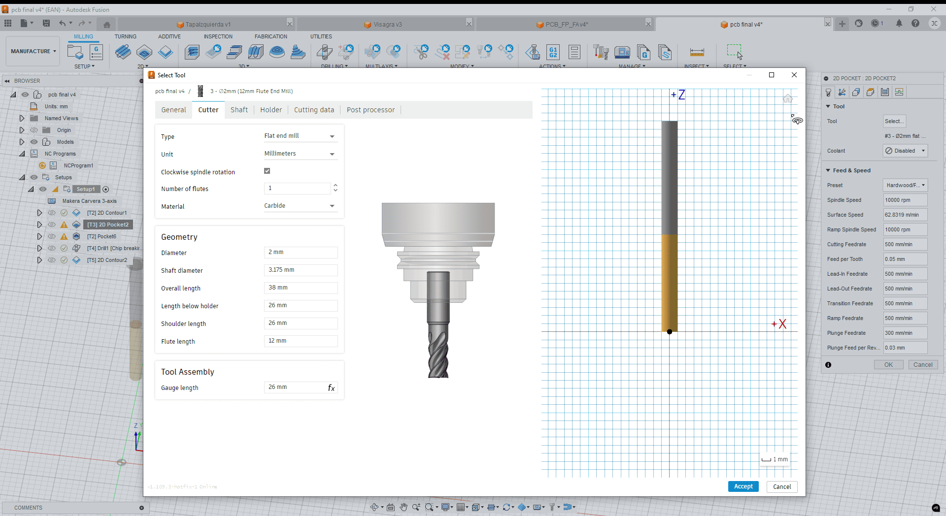 Flat Endmill Tool T3