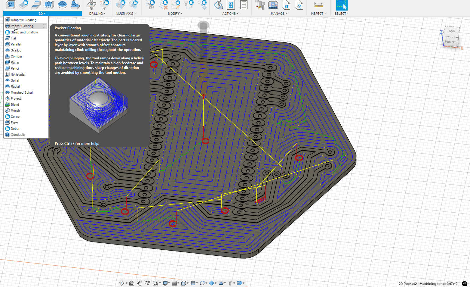 3D Pocket Operation Selection