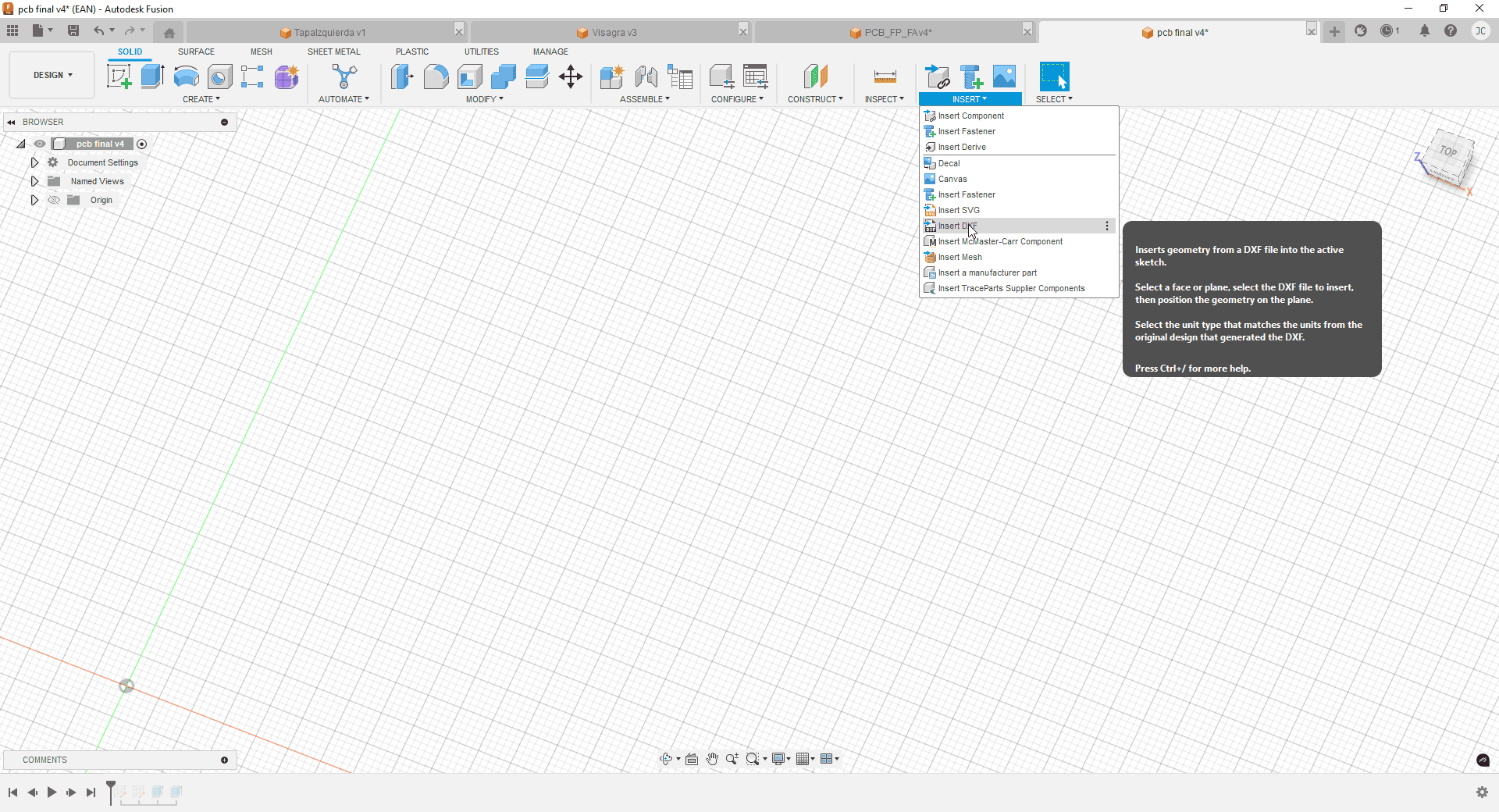 DXF Import in Fusion 360