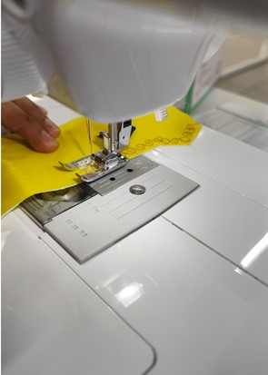 Beginning the tie stitching
