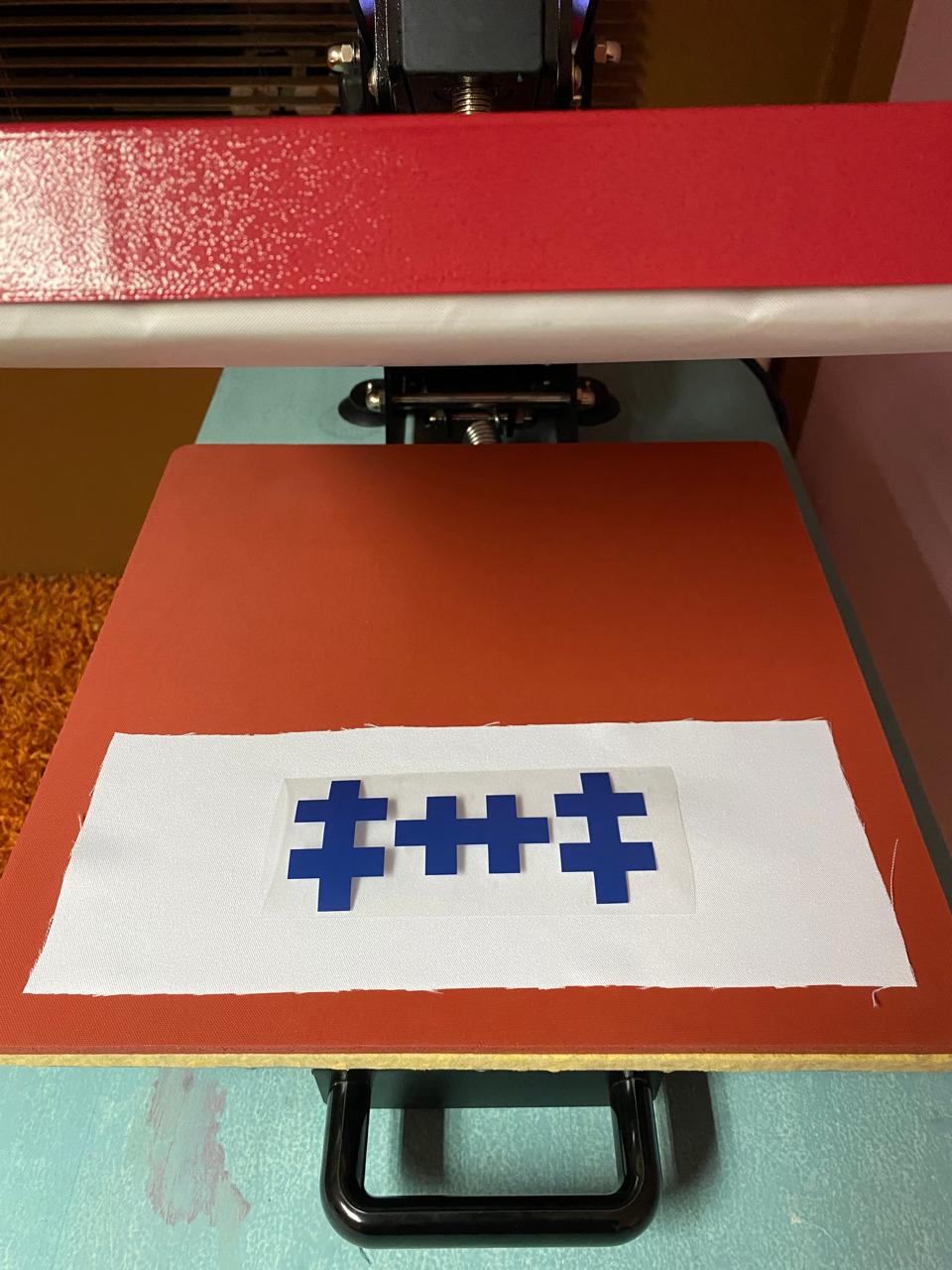 Vinyl aligned on fabric