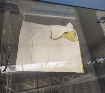 Start of the laser cutting process
