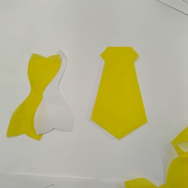 Cut pieces separated from the fabric