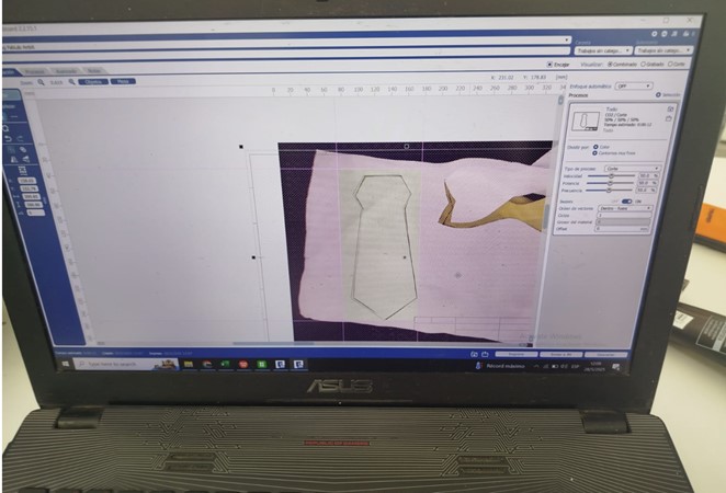 Design loaded in laser software