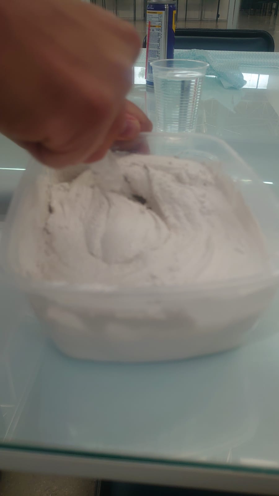 Pouring plaster into molds