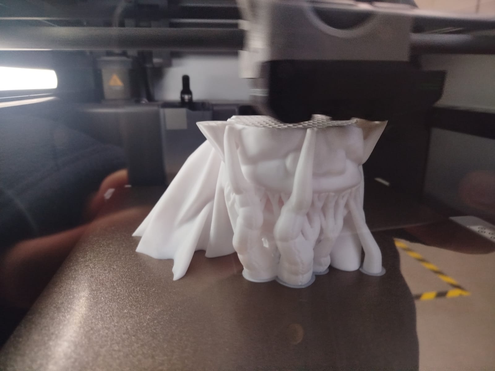 First layers of the puppet being printed