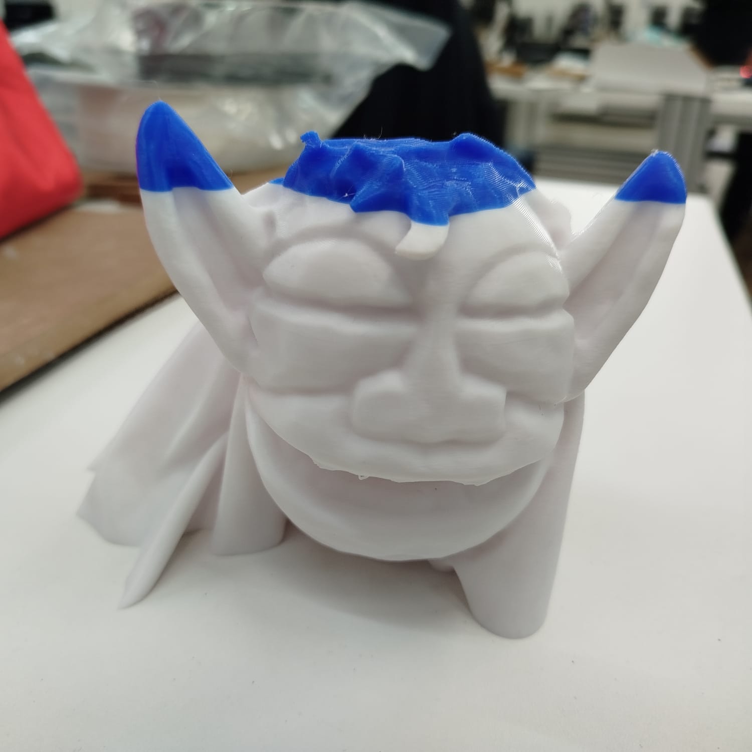 Final printed model with dual-color filament