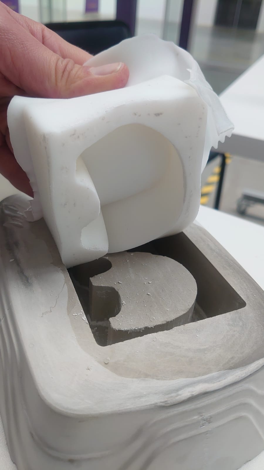 Silicone mold pouring