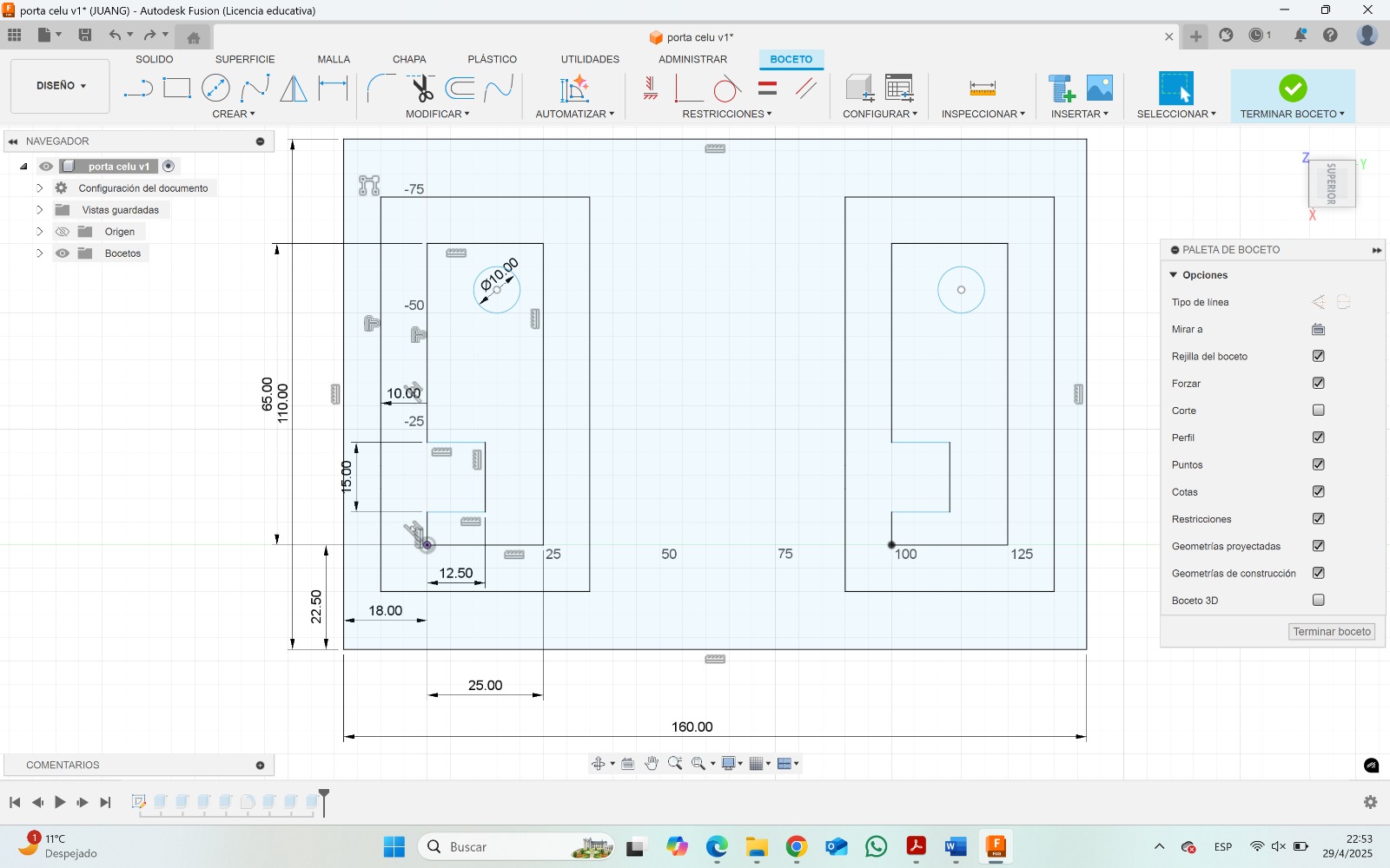 3D model in Fusion 360