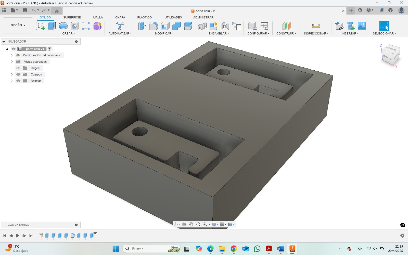 Extruded 3D model