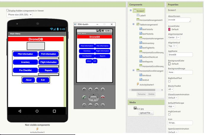 MIT App Inventor interface