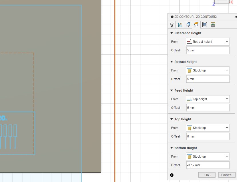 Heights tab for PCB engraving in Fusion 360