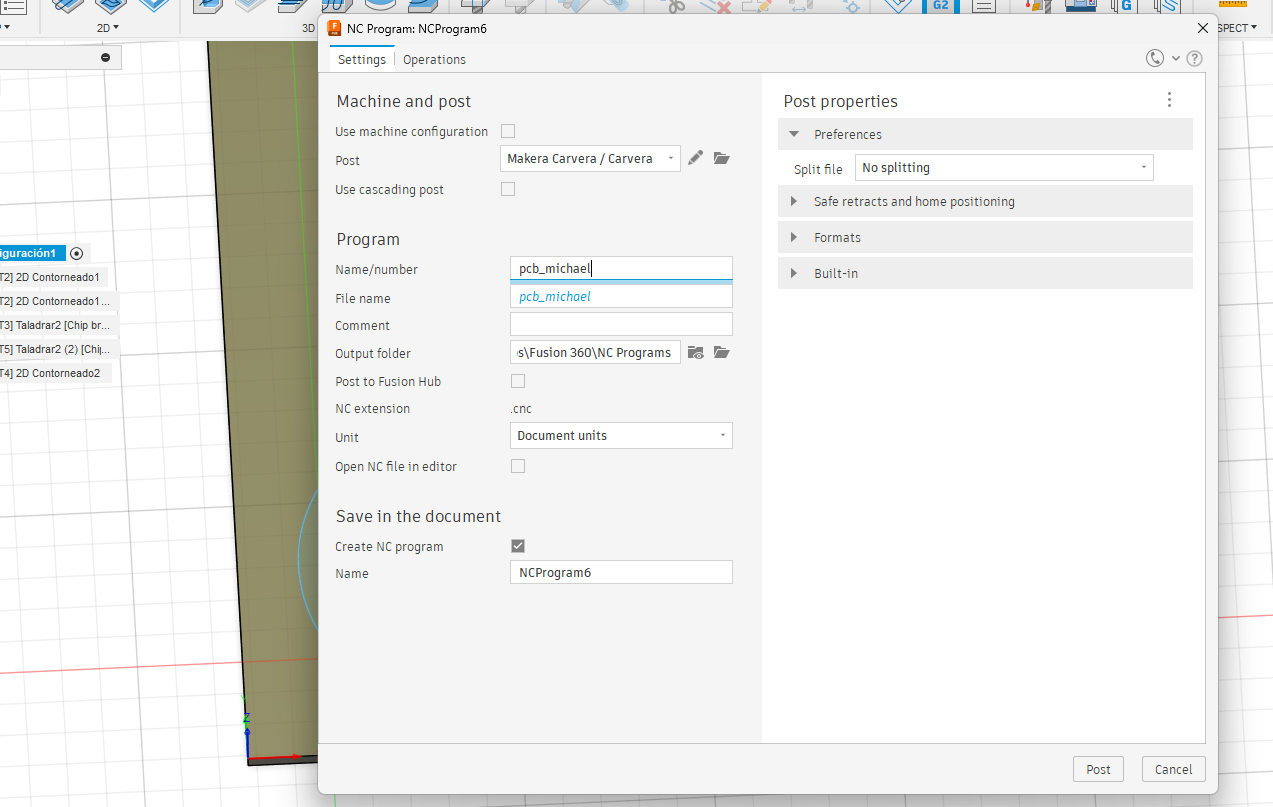Post process for Makera Carvera in Fusion 360