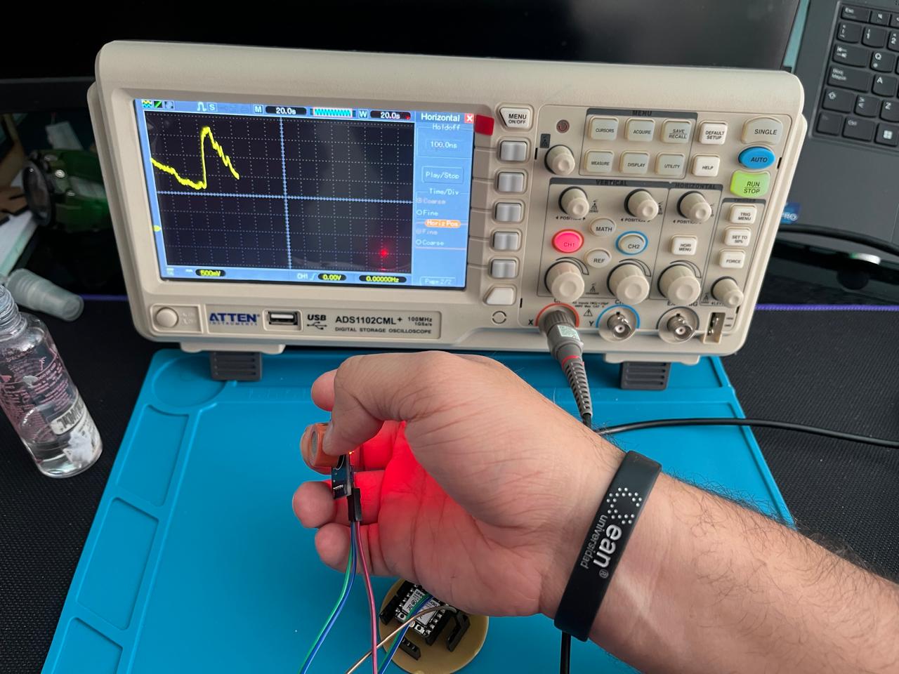 MQ-3 analog signal on oscilloscope