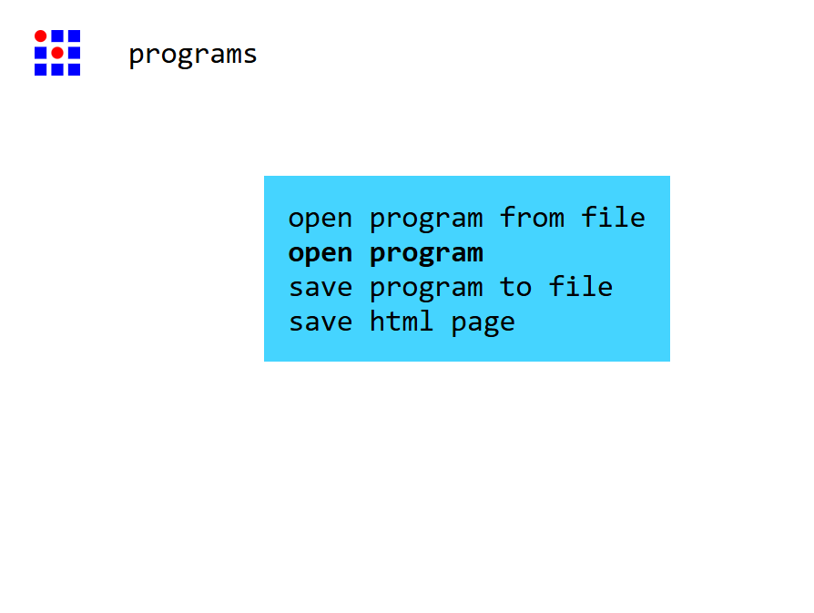 Programs Menu
