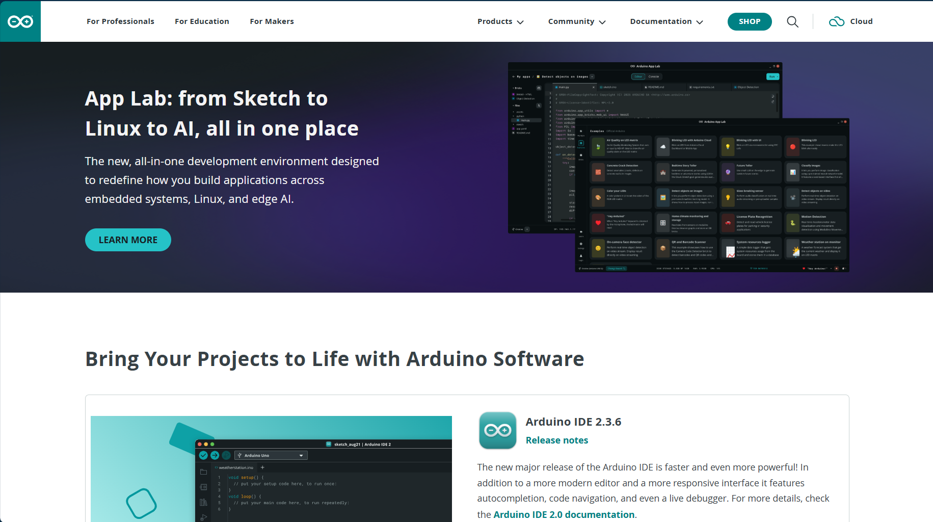 Arduino IDE Home