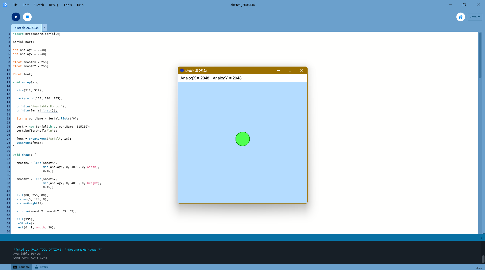 Processing GUI Output