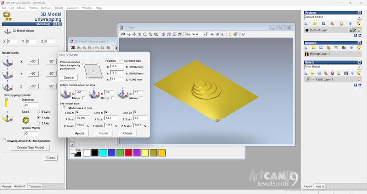 ArtCAM stage 1
