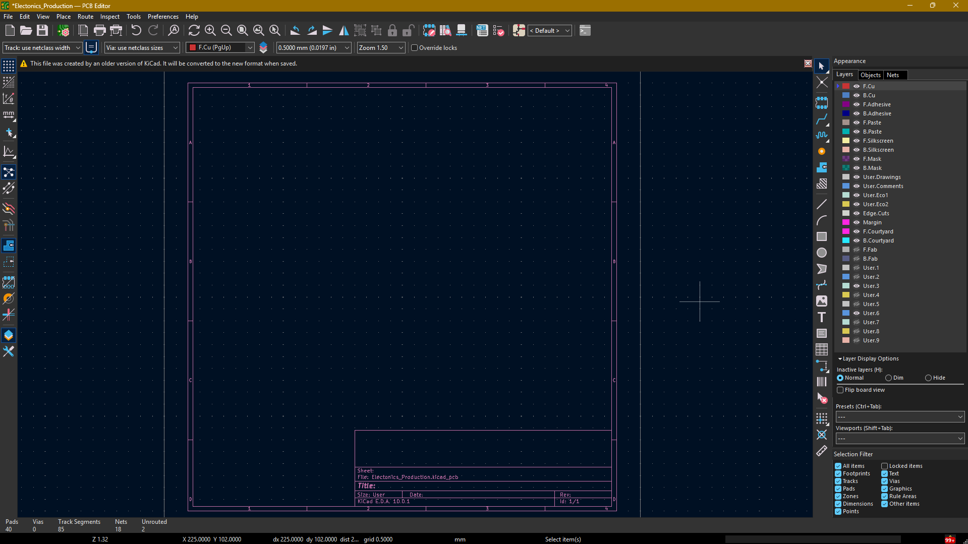 KiCad PCB Editor