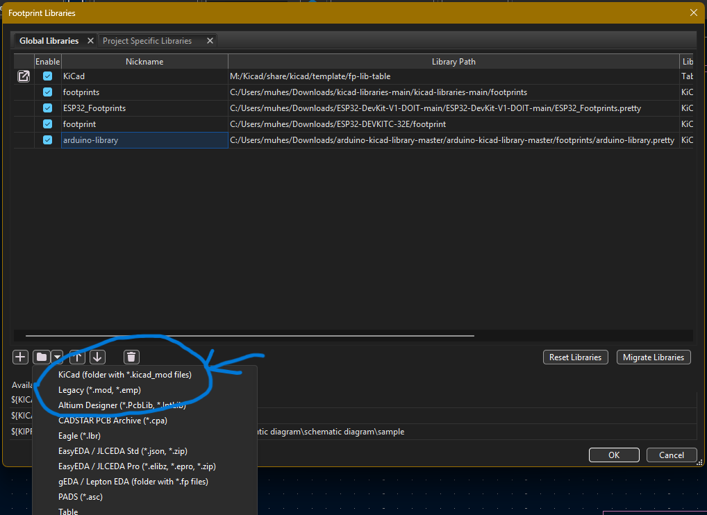Adding Footprint Library