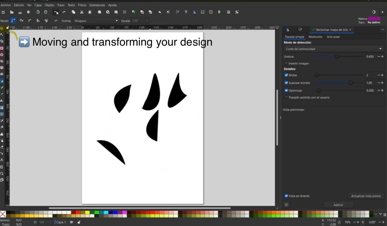 Moving and transforming in Inkscape