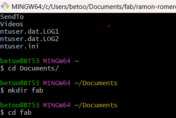 Creating and navigating Fab folder