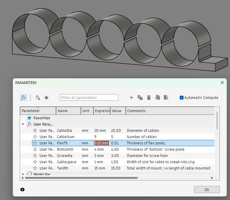 Parameter demonstration