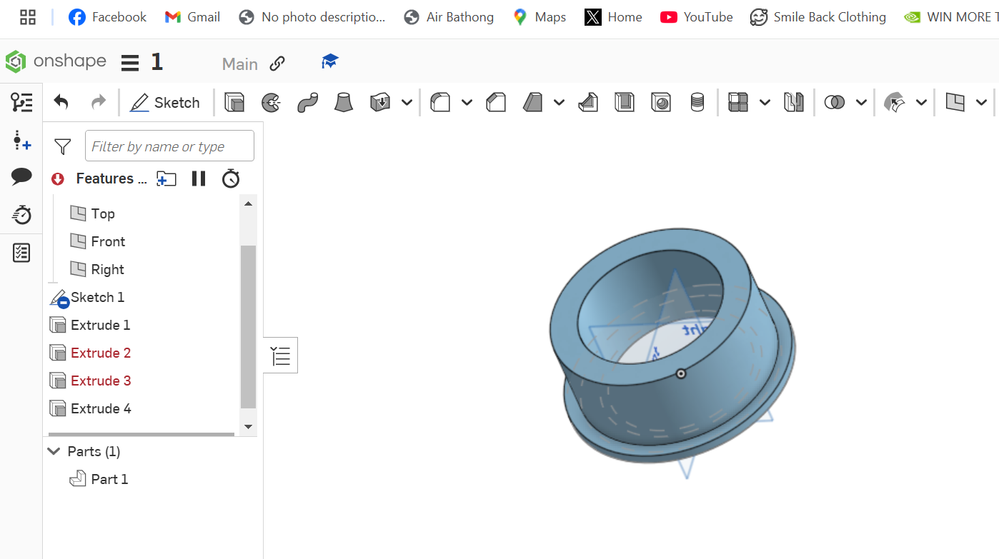 extrude part